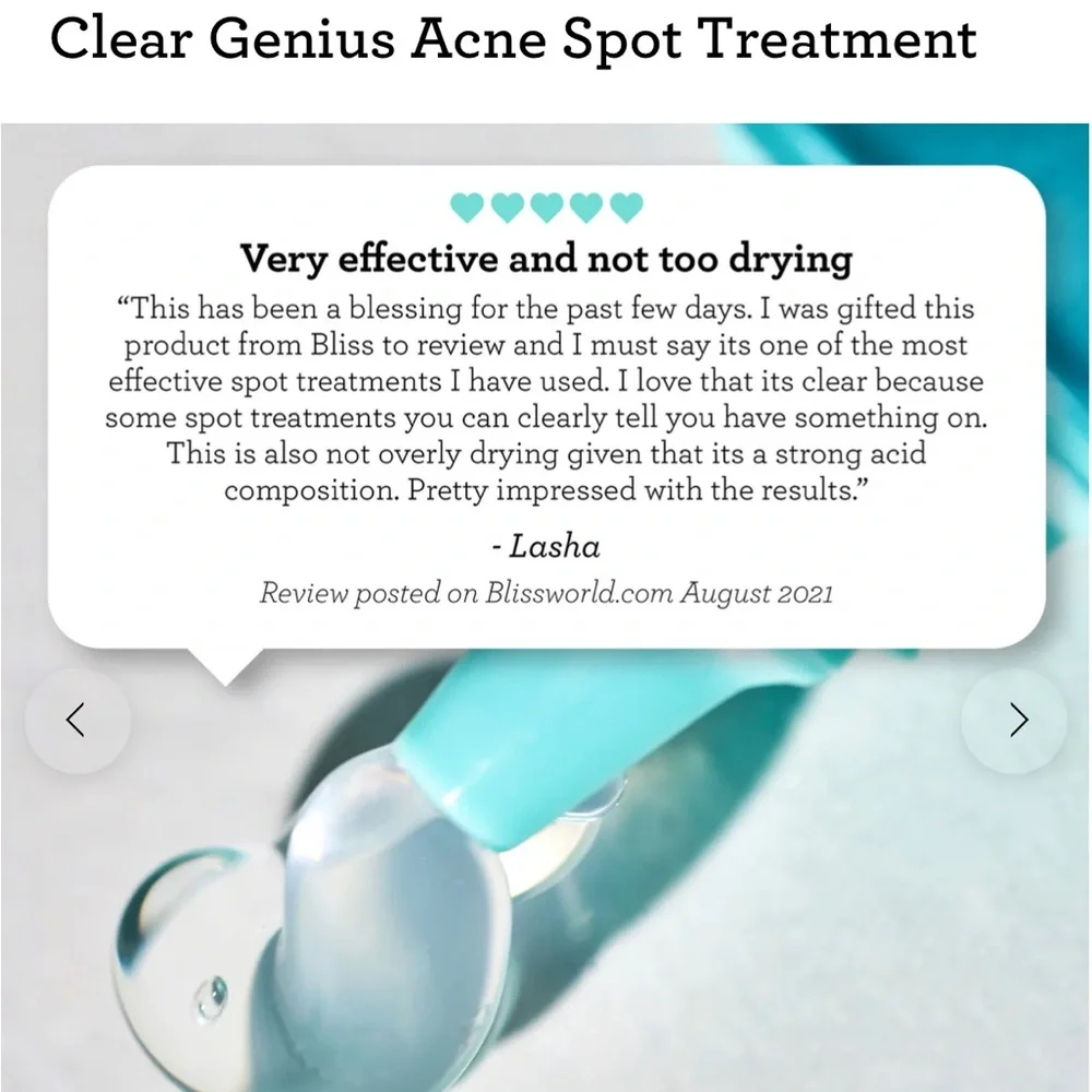 Bliss 2 Clear Genius Acne Spot Treatment * Salicylic Acid Treatment  2 per order - Picture 2 of 5